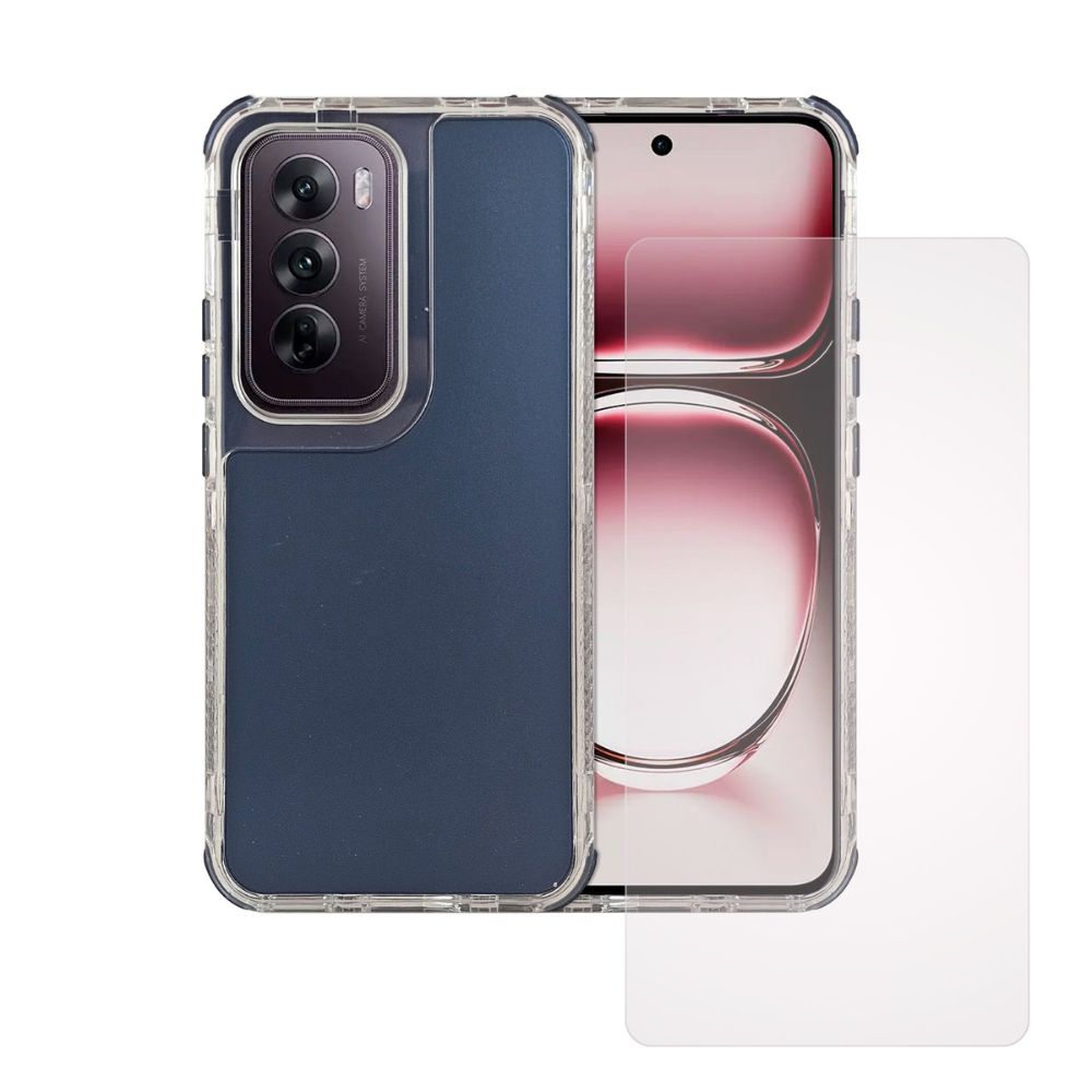 Funda 3 En 1 Rainbow 360 Azul Marino Para Oppo Reno 12 5g + 1 Mica Hd
