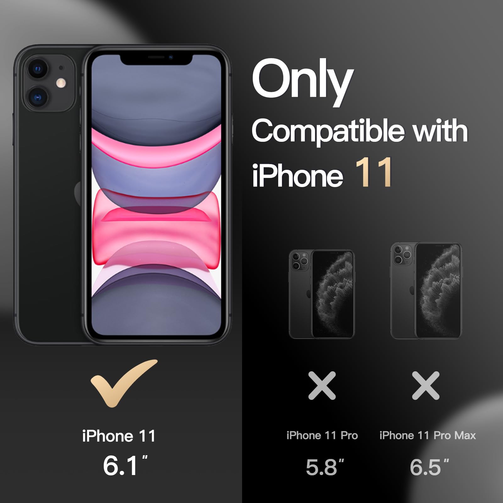 Foto 3 pulgar | Funda Jetech Magnetic Para Iphone 11 De 6.1 Pulgadas Con Magsafe Black - Venta Internacional.