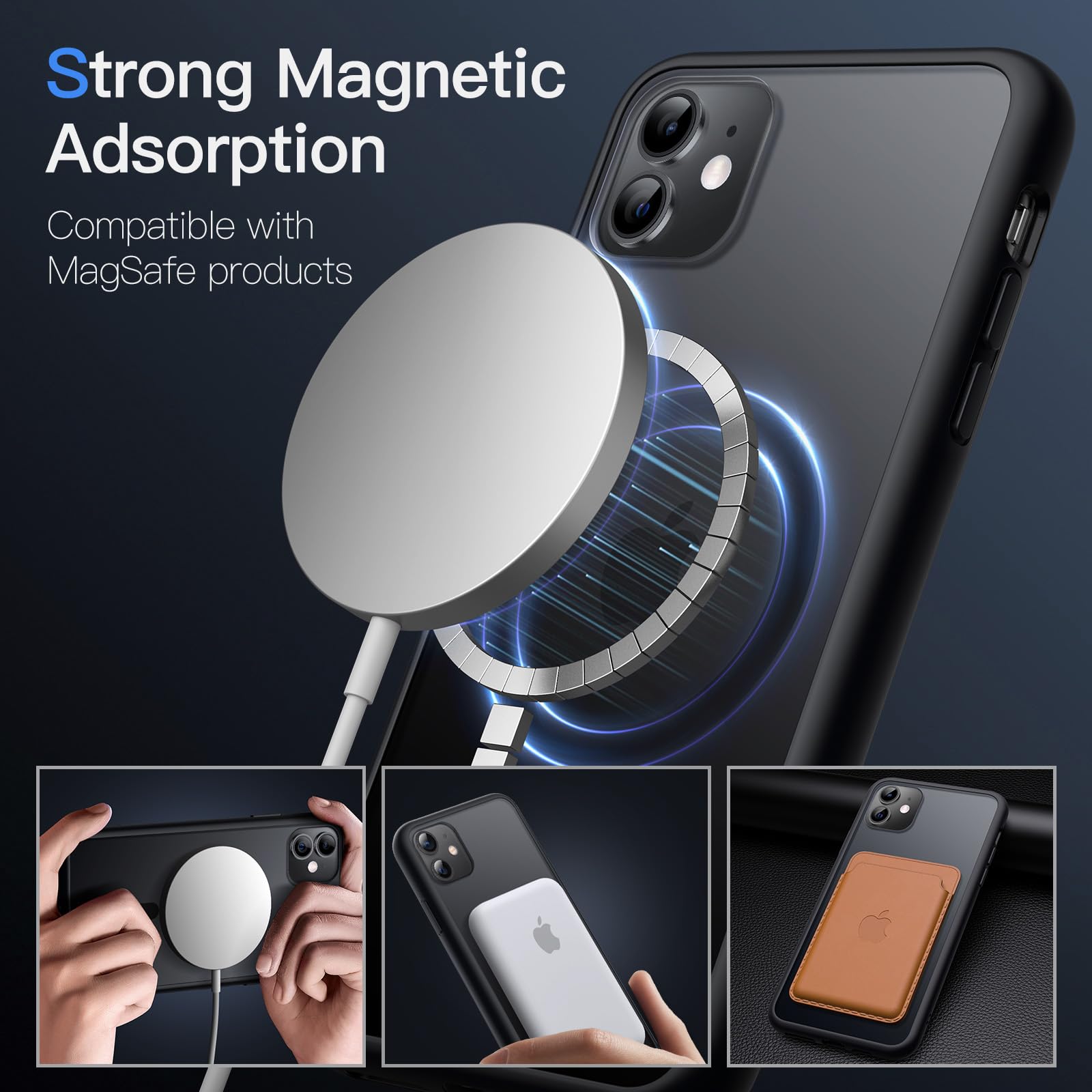 Foto 4 pulgar | Funda Jetech Magnetic Para Iphone 11 De 6.1 Pulgadas Con Magsafe Black - Venta Internacional.
