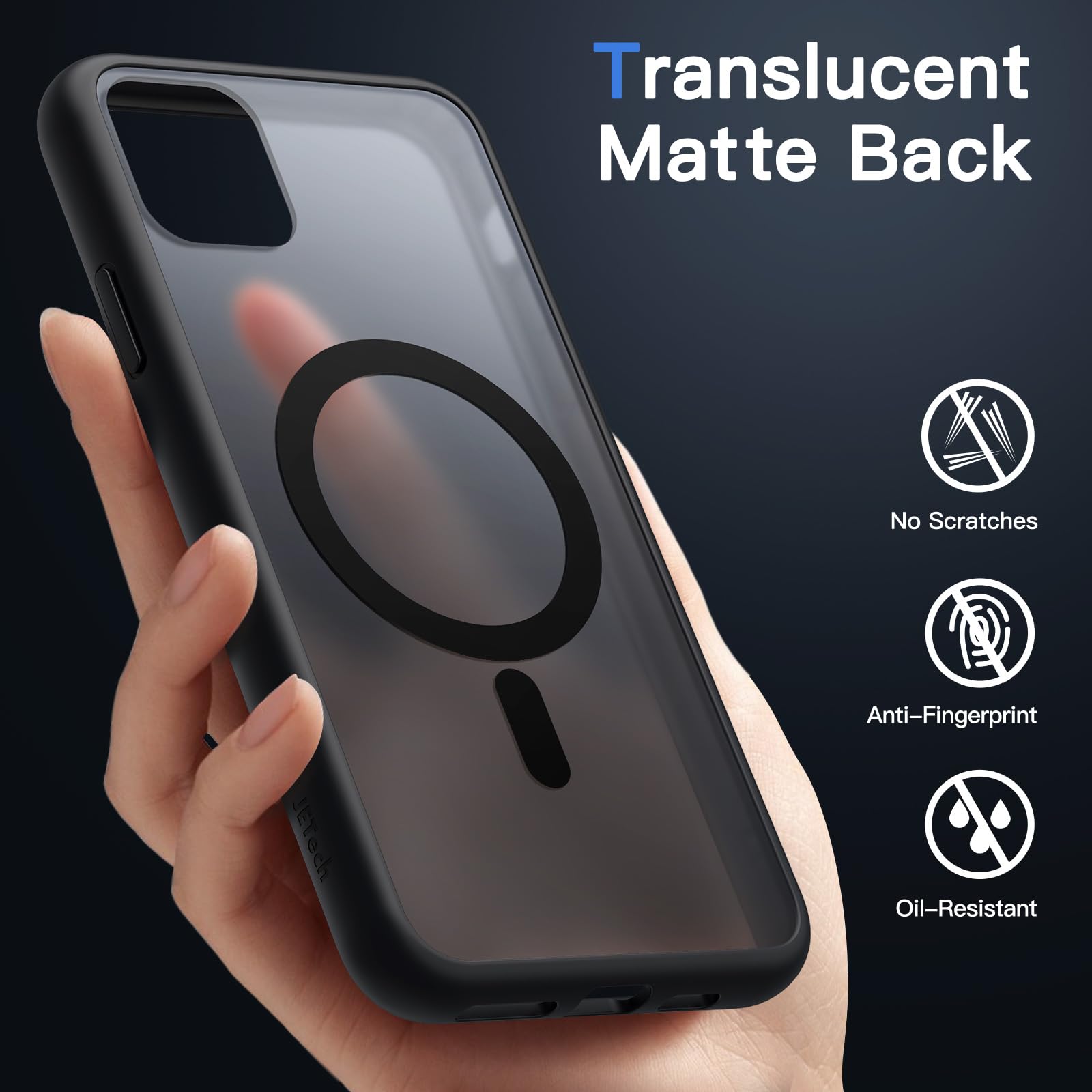 Foto 5 pulgar | Funda Jetech Magnetic Para Iphone 11 De 6.1 Pulgadas Con Magsafe Black - Venta Internacional.