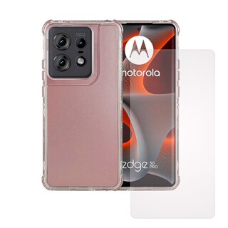 Foto 1 | Funda 3 En 1 Rainbow 360 Rosa Para Moto Edge 50 Pro + 1 Mica Hd