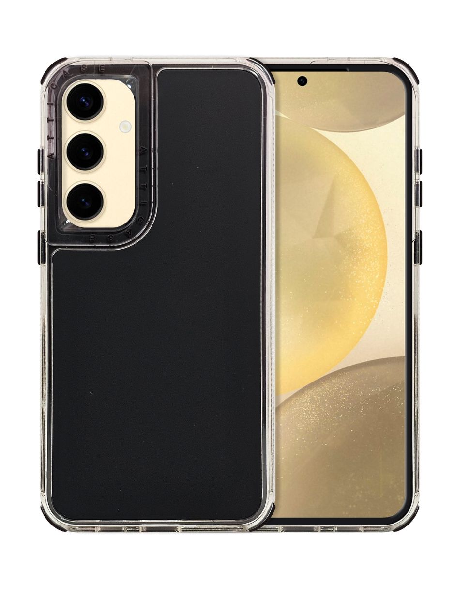 Funda Uso Rudo Rainbow Paint Negro Para Samsung S24 Plus