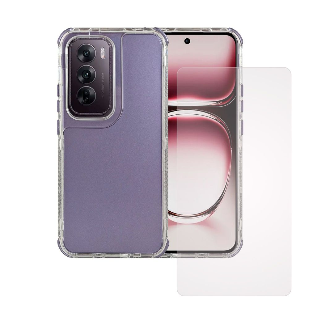 Funda 3 En 1 Rainbow 360 Morado Para Oppo Reno 12 5g + 1 Mica Hd