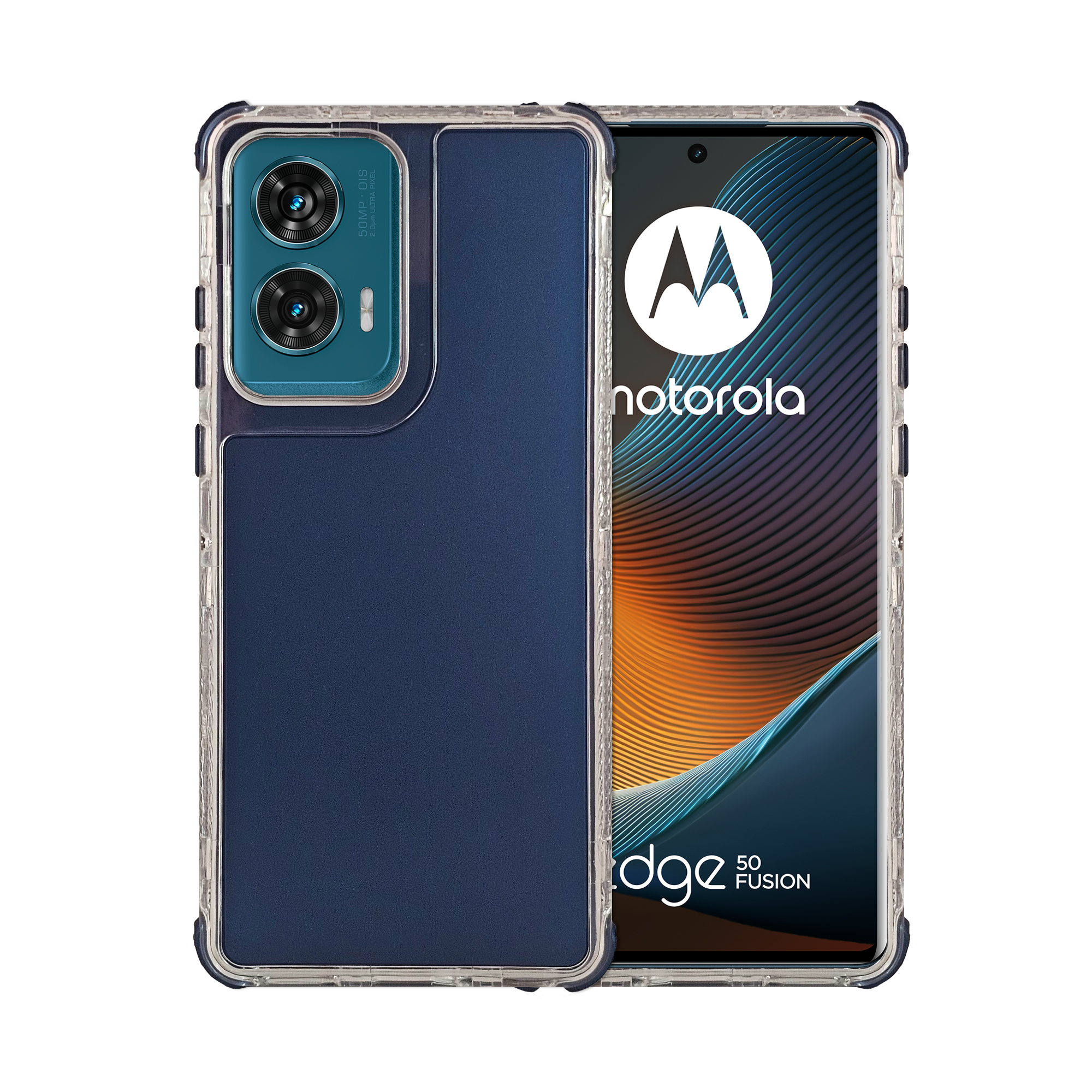 Foto 1 | Funda 3 En 1 Rainbow 360 Azul Marino Para Moto Edge 50 Fusion