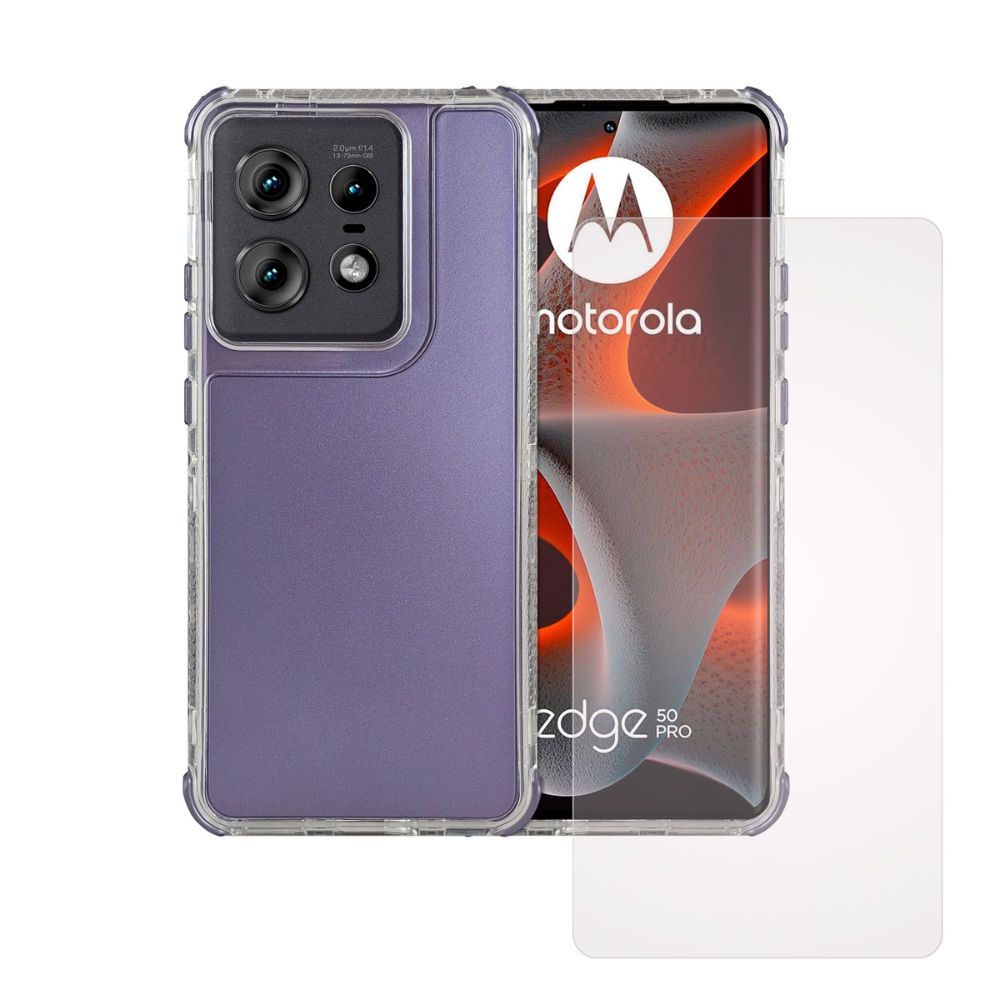 Foto 2 pulgar | Funda 3 en 1 Rainbow 360 Morado Paramoto Edge 50 Pro + 1 Mica Hd