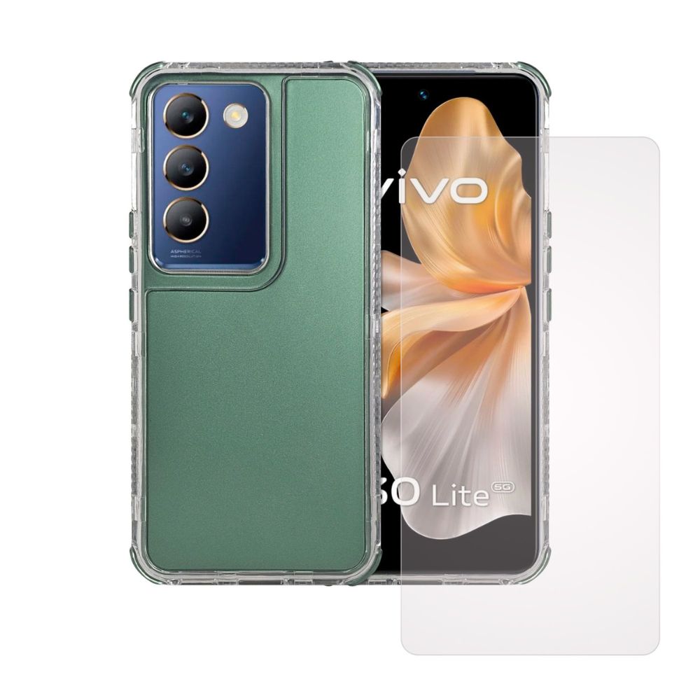 Funda 3 en 1 Rainbow 360 Verde para Vivo V30 Lite + 1 Mica Hd