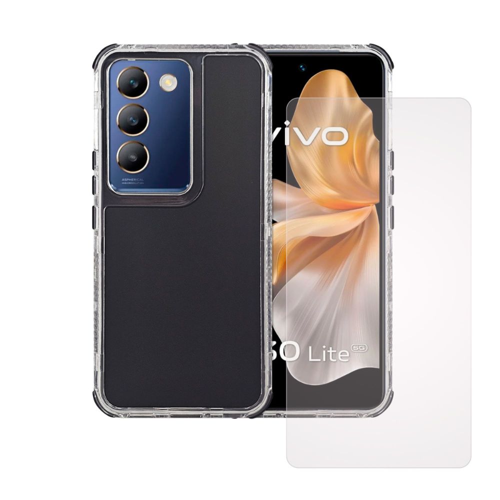 Foto 2 pulgar | Funda 3 en 1 Rainbow 360 Negro para Vivo V30 Lite + 1 Mica Hd