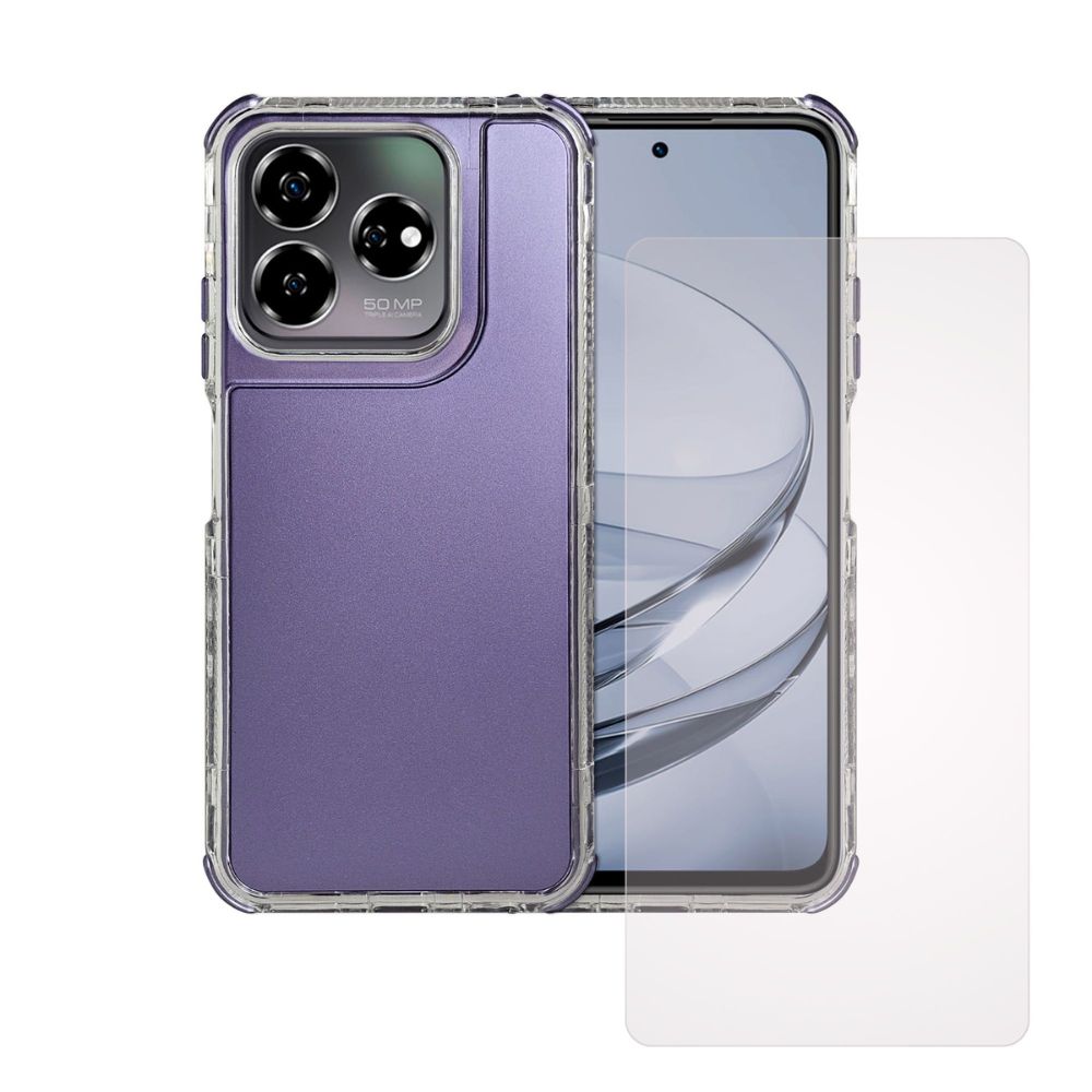 Foto 2 pulgar | Funda Morada Atti para Celular Axon 60 con Mica