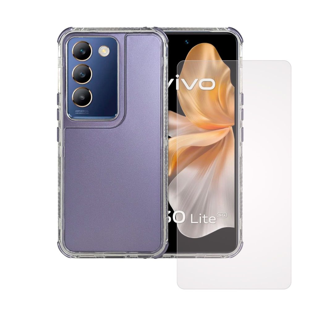 Foto 2 pulgar | Funda para Vivo V30 Lite 3 en 1 Rainbow 360 Morado  + 1 Mica Hd