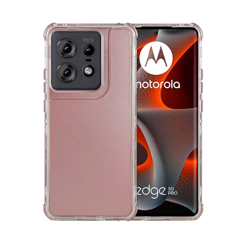 Funda 3 en 1 Rainbow 360 Rosa Para Moto Edge 50 Pro