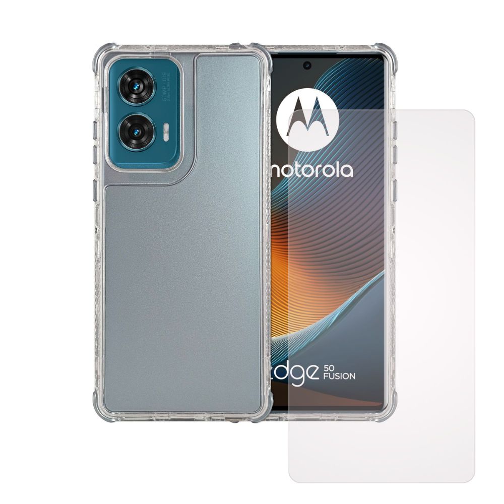 Funda 3 En 1 Rainbow 360 Azul Cielo para Moto Edgeo 50 Fusion + 1 Mica Hd