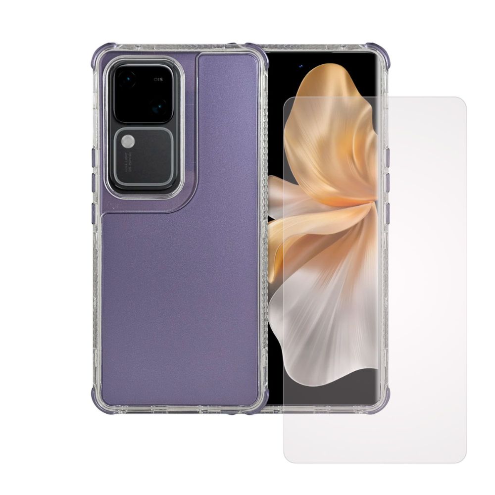 Foto 2 pulgar | Funda 3 En 1 Rainbow 360 Morado para Vivo V30 5g + 1 Mica Hd