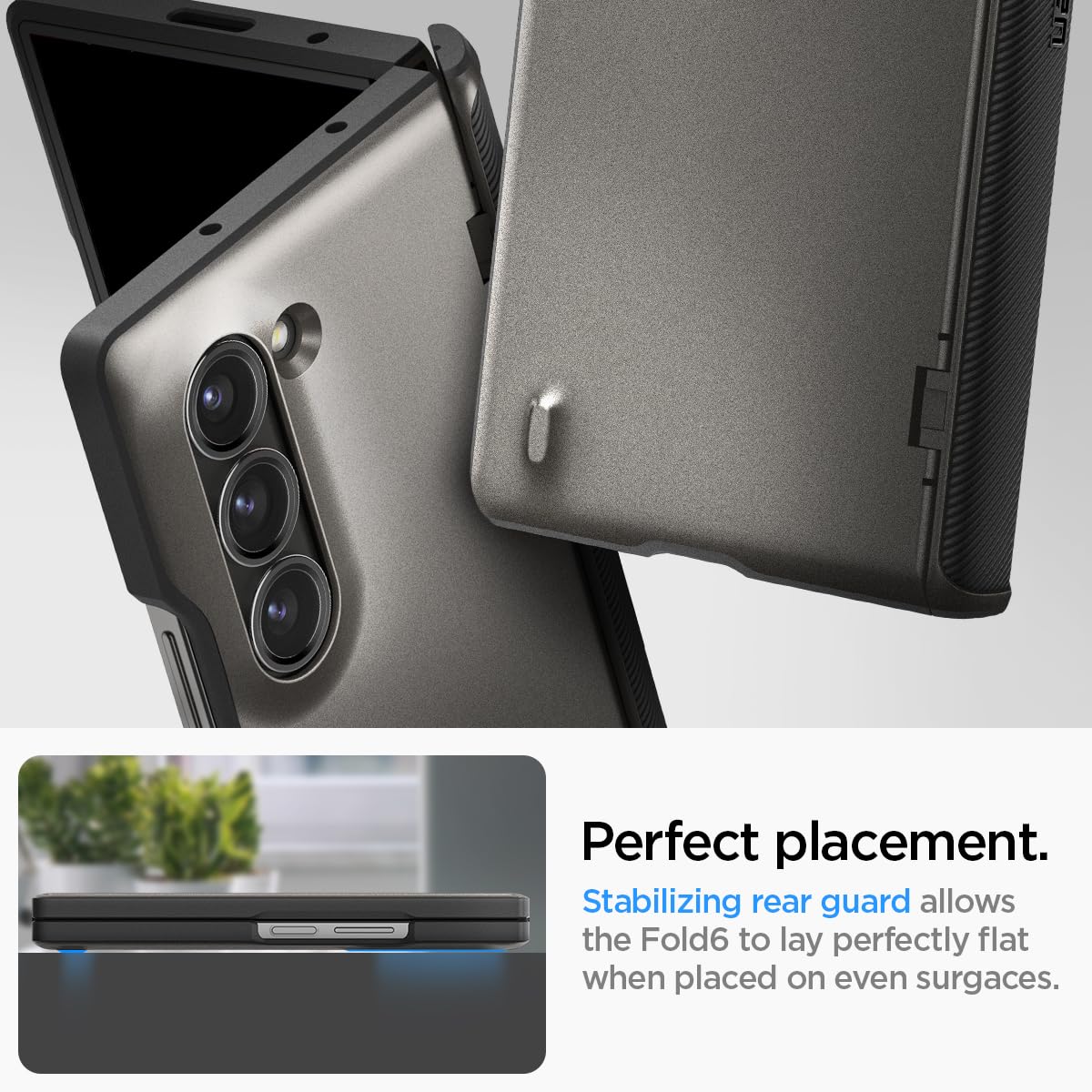 Foto 6 pulgar | Funda Spigen Slim Armor Pro Para Galaxy Z Fold 6 Gunmetal - Venta Internacional.