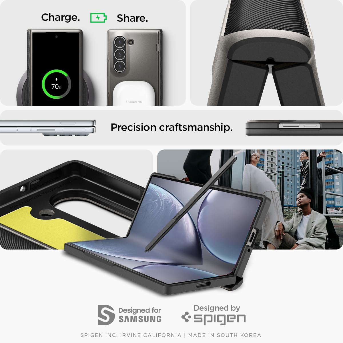 Foto 8 pulgar | Funda Spigen Slim Armor Pro Para Galaxy Z Fold 6 Gunmetal - Venta Internacional.