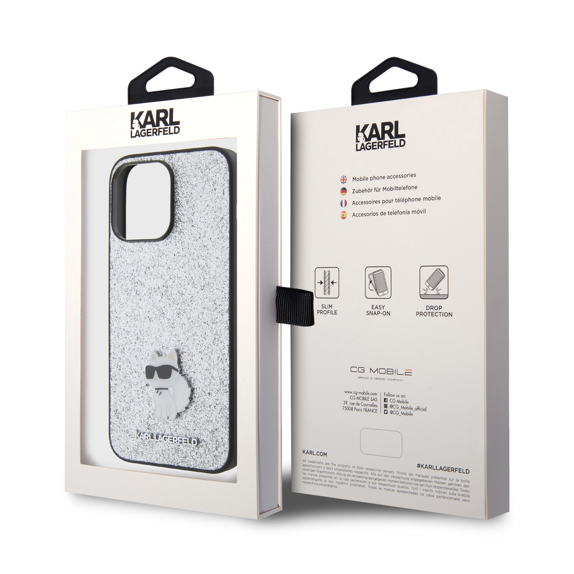 Foto 9 pulgar | Funda Karl Lagerfeld Brillo Choupette Para Iphone 15 Pro Max