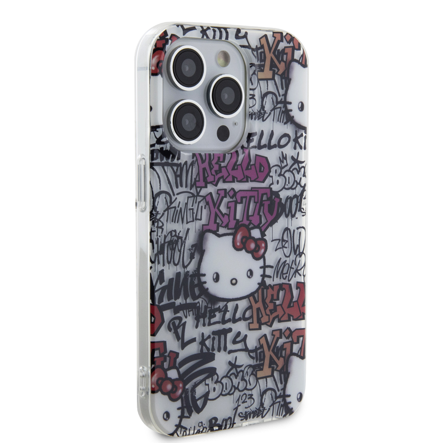Foto 5 pulgar | Funda Hello Kitty Graffiti Para Iphone 15 Pro Max - Blanco