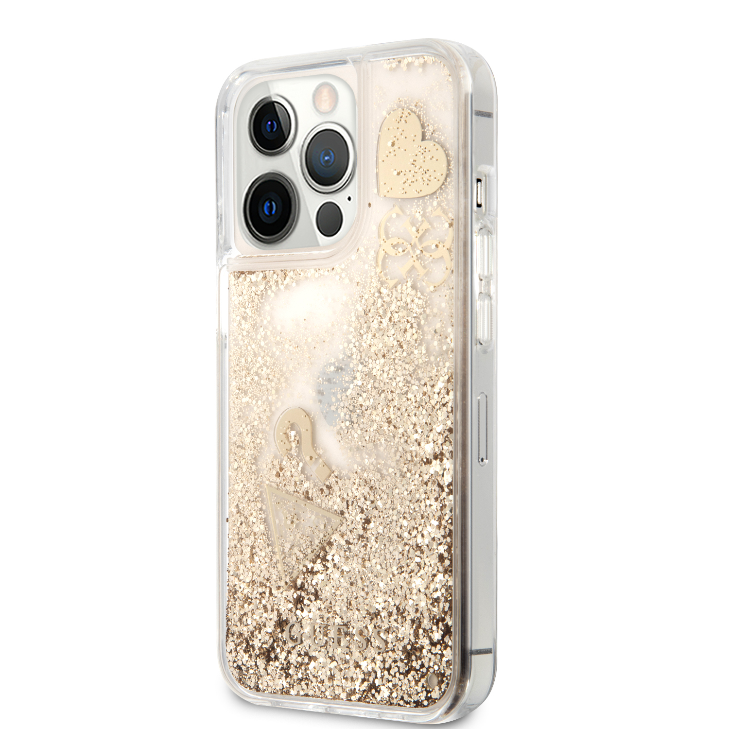 Foto 3 pulgar | Funda Guess Brillos Para Iphone 13 Pro - Dorado