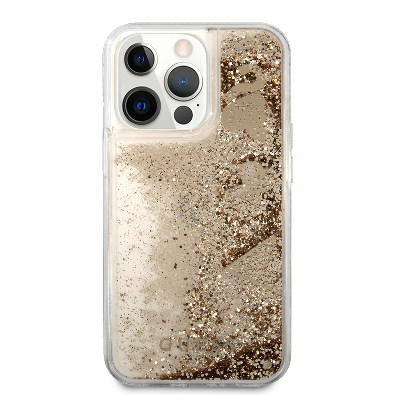 Foto 4 pulgar | Funda Guess Brillos Para Iphone 13 Pro - Dorado