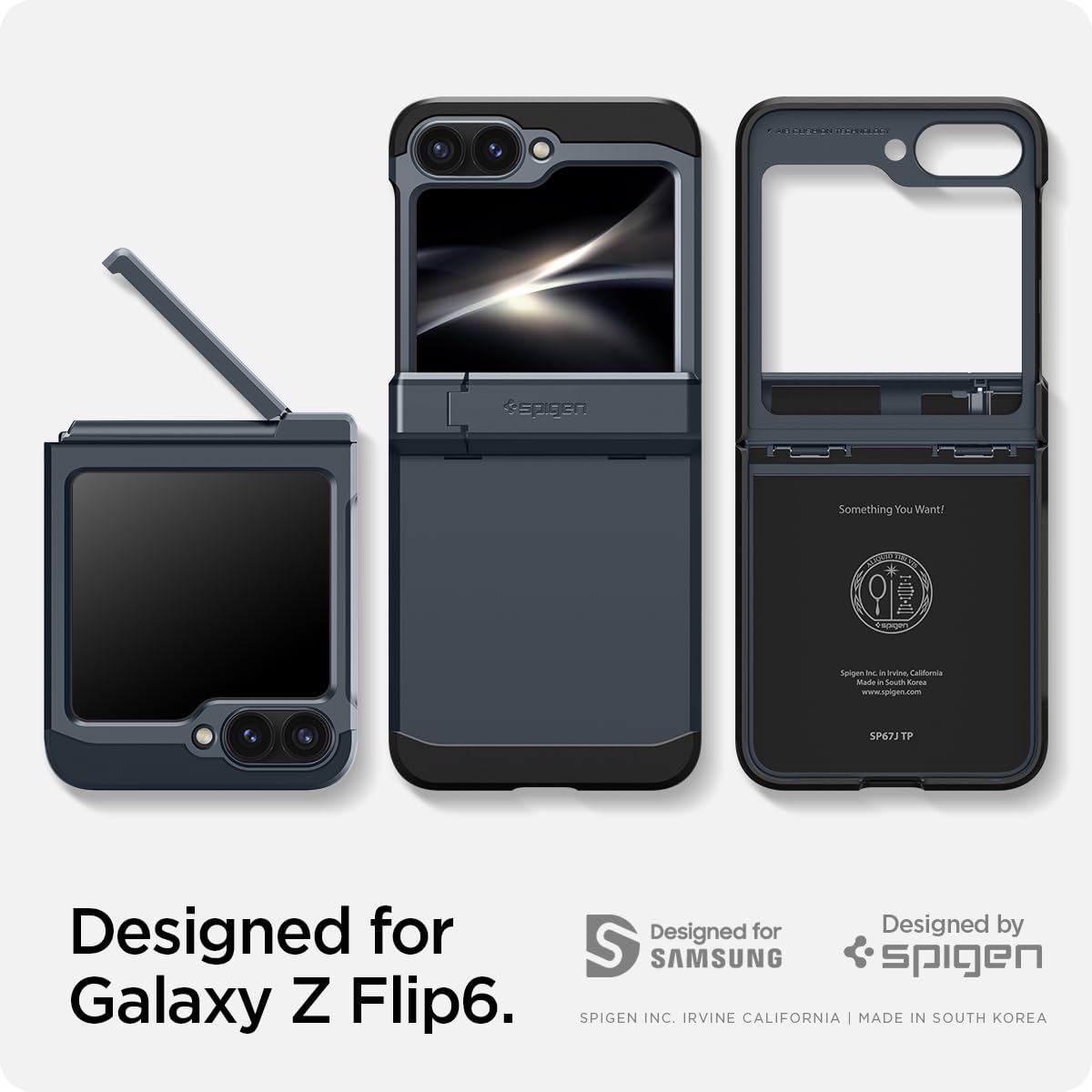 Foto 3 pulgar | Funda Spigen Tough Armor Pro Para Galaxy Z Flip 6 Con Soporte - Venta Internacional.
