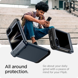 Foto 3 | Funda Spigen Tough Armor Pro Para Galaxy Z Flip 6 Con Soporte - Venta Internacional.