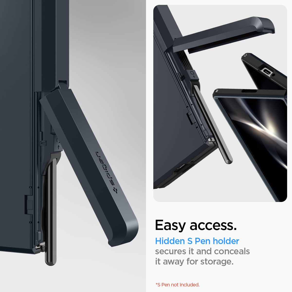 Foto 7 pulgar | Funda Spigen Tough Armor Pro P Para Galaxy Z Fold 6, Color Plateado - Venta Internacional.