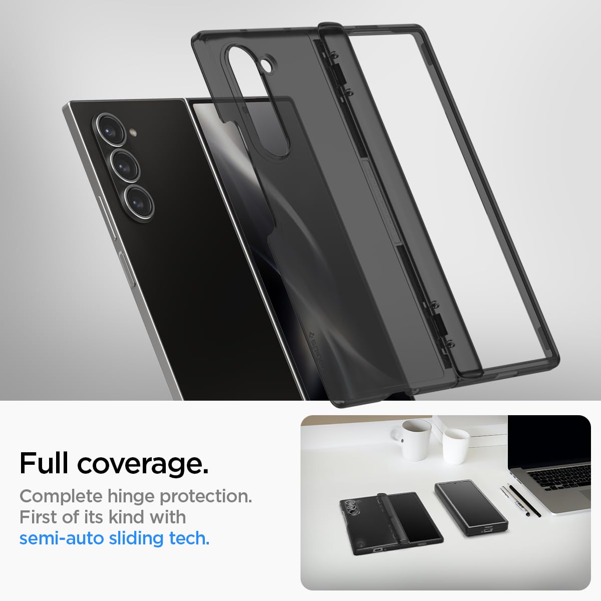 Foto 4 | Funda Spigen Ultra Hybrid Pro Para Galaxy Z Fold 6, Color Gris Escarchado - Venta Internacional.