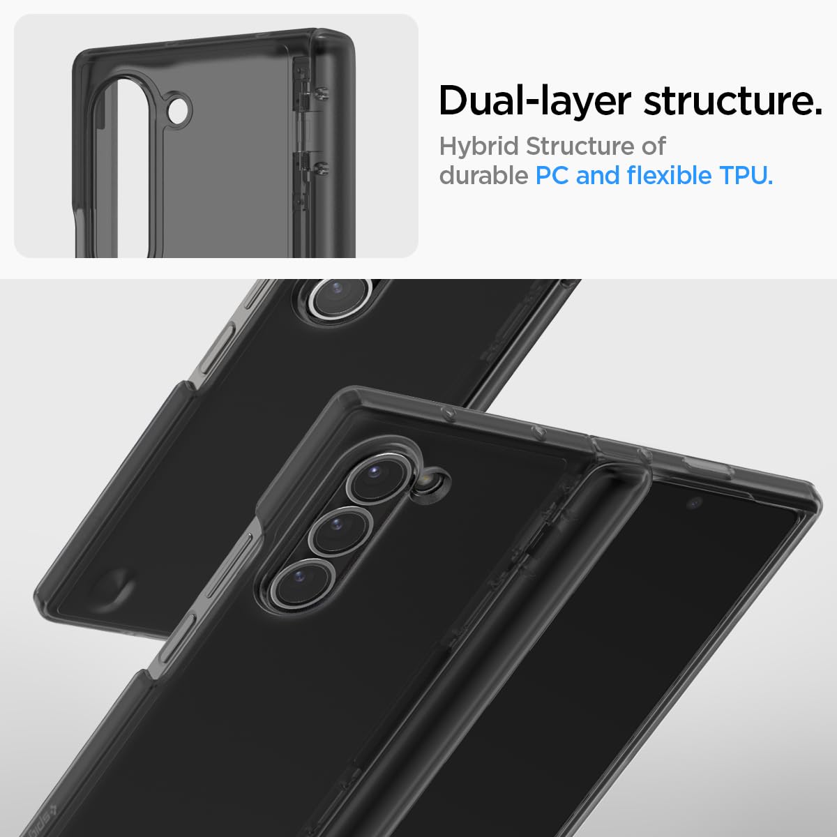 Foto 6 | Funda Spigen Ultra Hybrid Pro Para Galaxy Z Fold 6, Color Gris Escarchado - Venta Internacional.