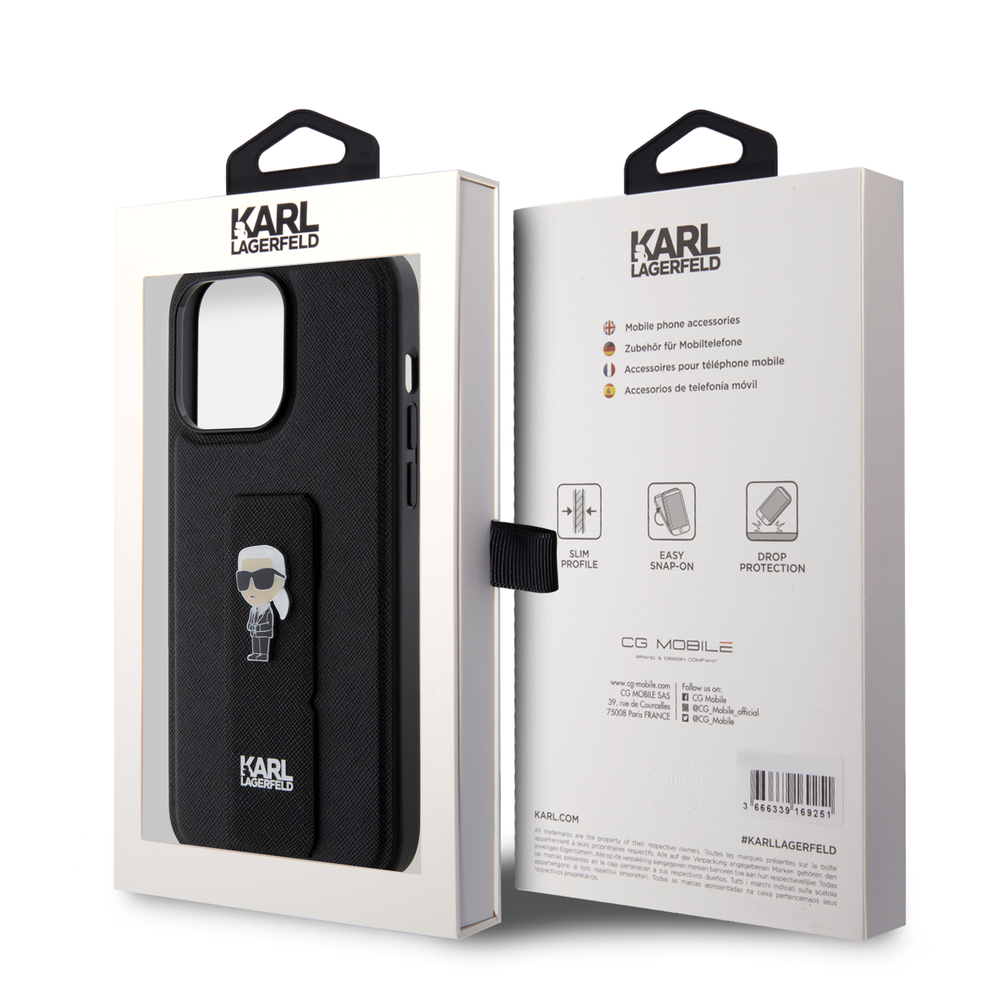 Foto 9 pulgar | Case Karl Con Soporte Choupette Para Iphone 15 Pro Max - Negro