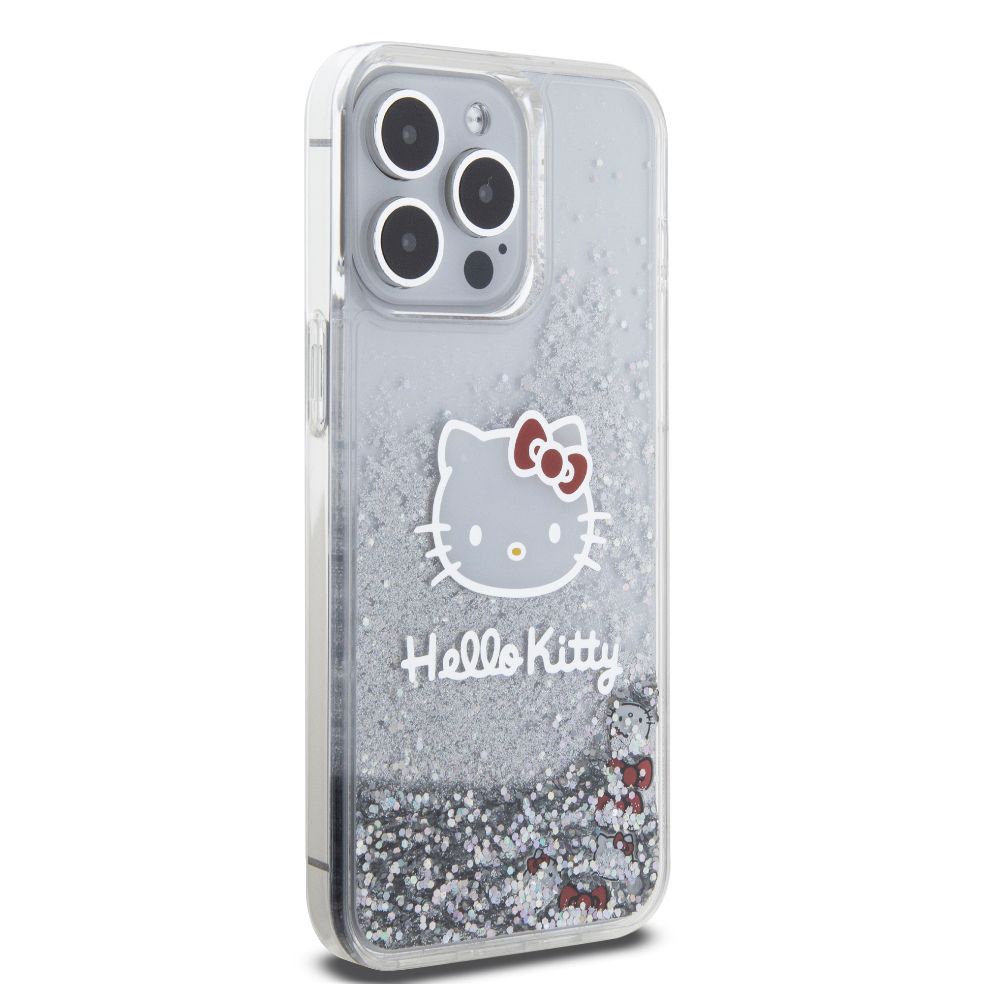 Foto 5 pulgar | Funda Hello Kitty Glitter Plata Para Iphone 15 Pro Max
