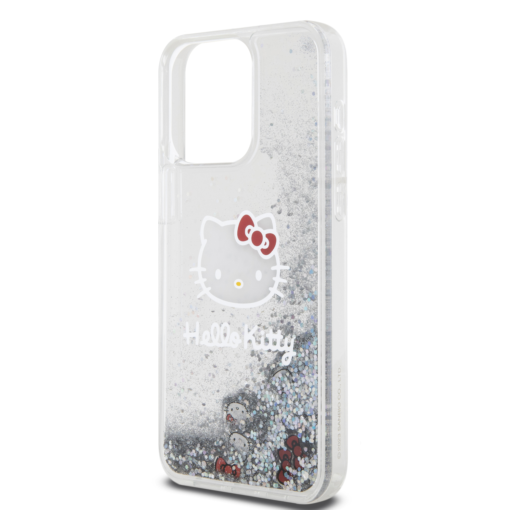 Foto 7 pulgar | Funda Hello Kitty Glitter Plata Para Iphone 15 Pro Max