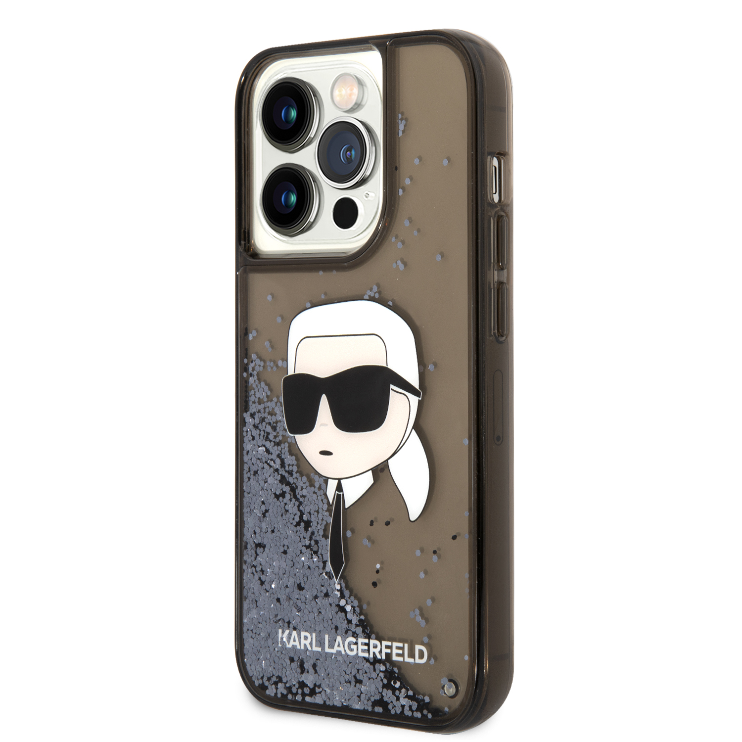 Foto 3 pulgar | Funda Karl Lagerfeld Glitter Para Iphone 15 Pro Max - Negro