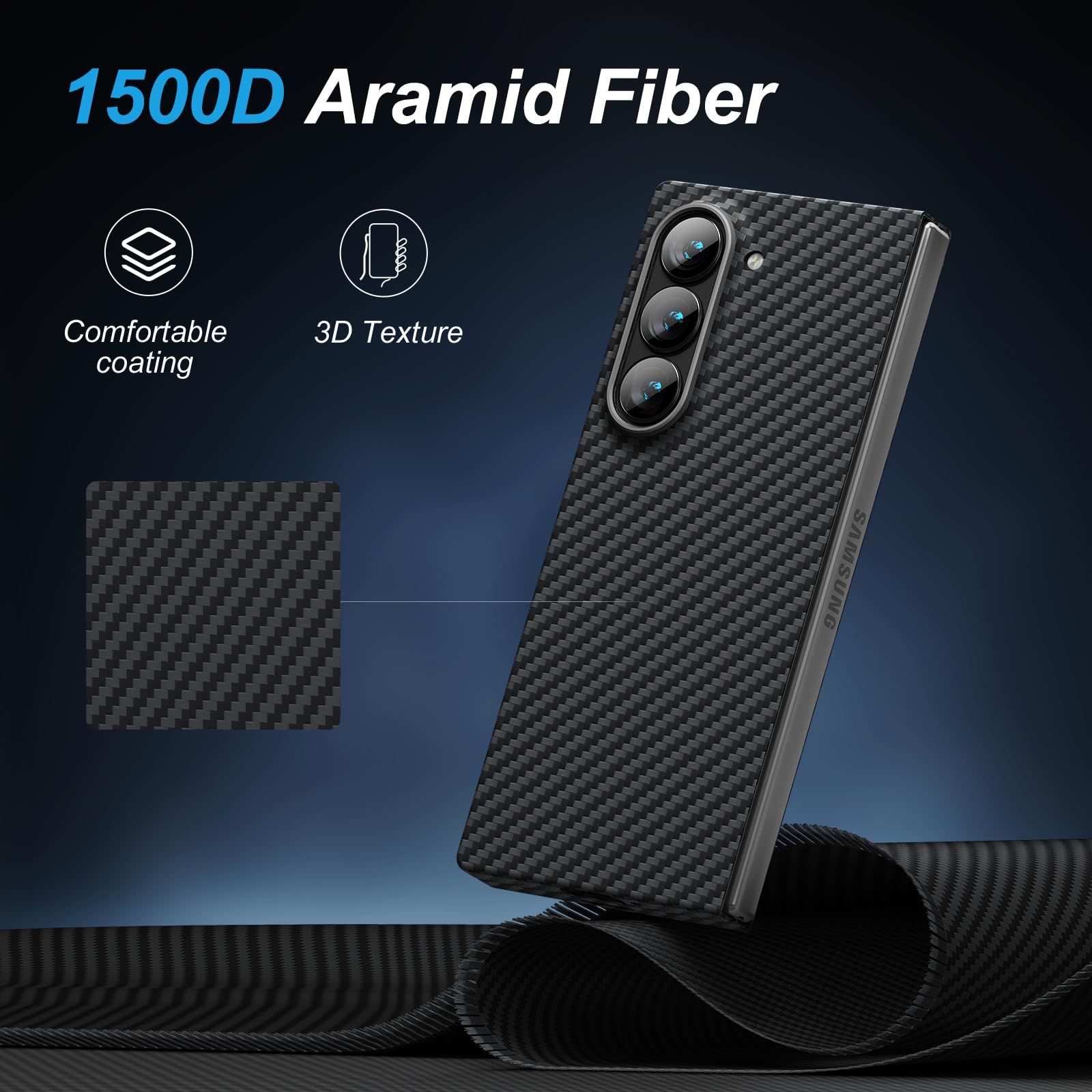 Foto 3 pulgar | Funda de Fibra de Aramida Auténtica para Samsung Galaxy Z Fold 6 - Venta Internacional