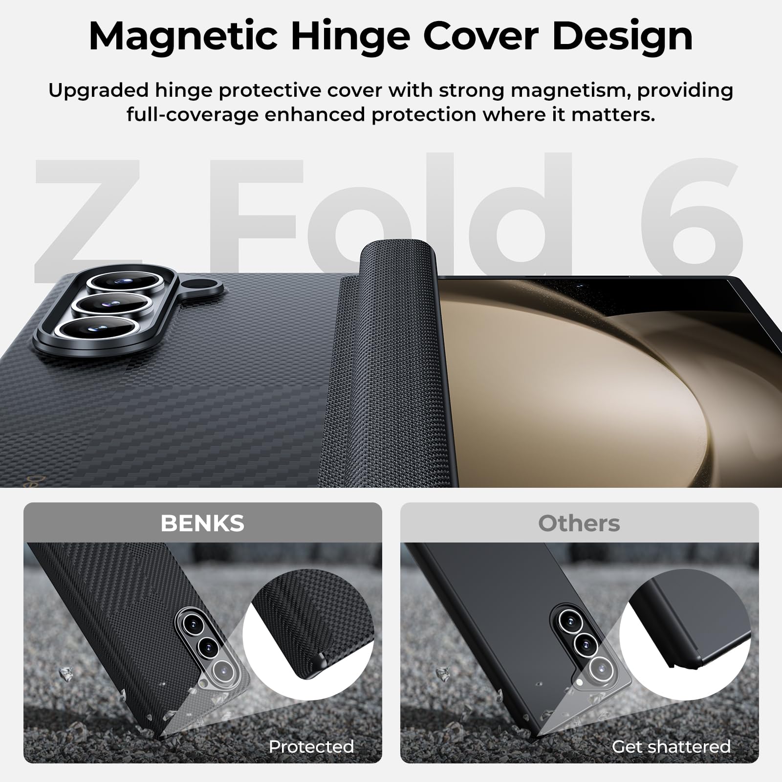 Foto 6 pulgar | Funda Benks Montage Armorair para Galaxy Z Fold 6 con Bisagra - Venta Internacional