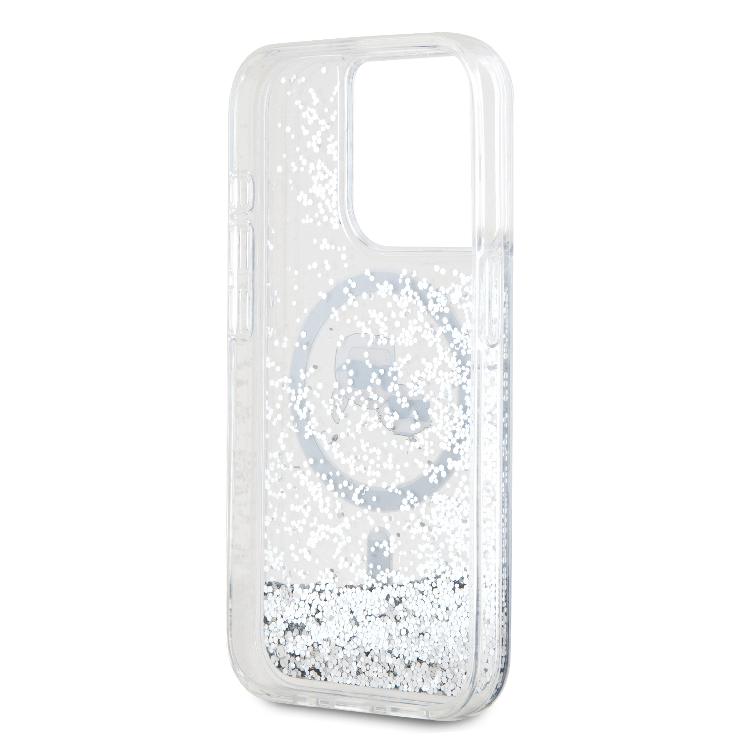 Foto 8 pulgar | Funda Karl Lagerfeld Glitter K&c Para iPhone 15 Pro