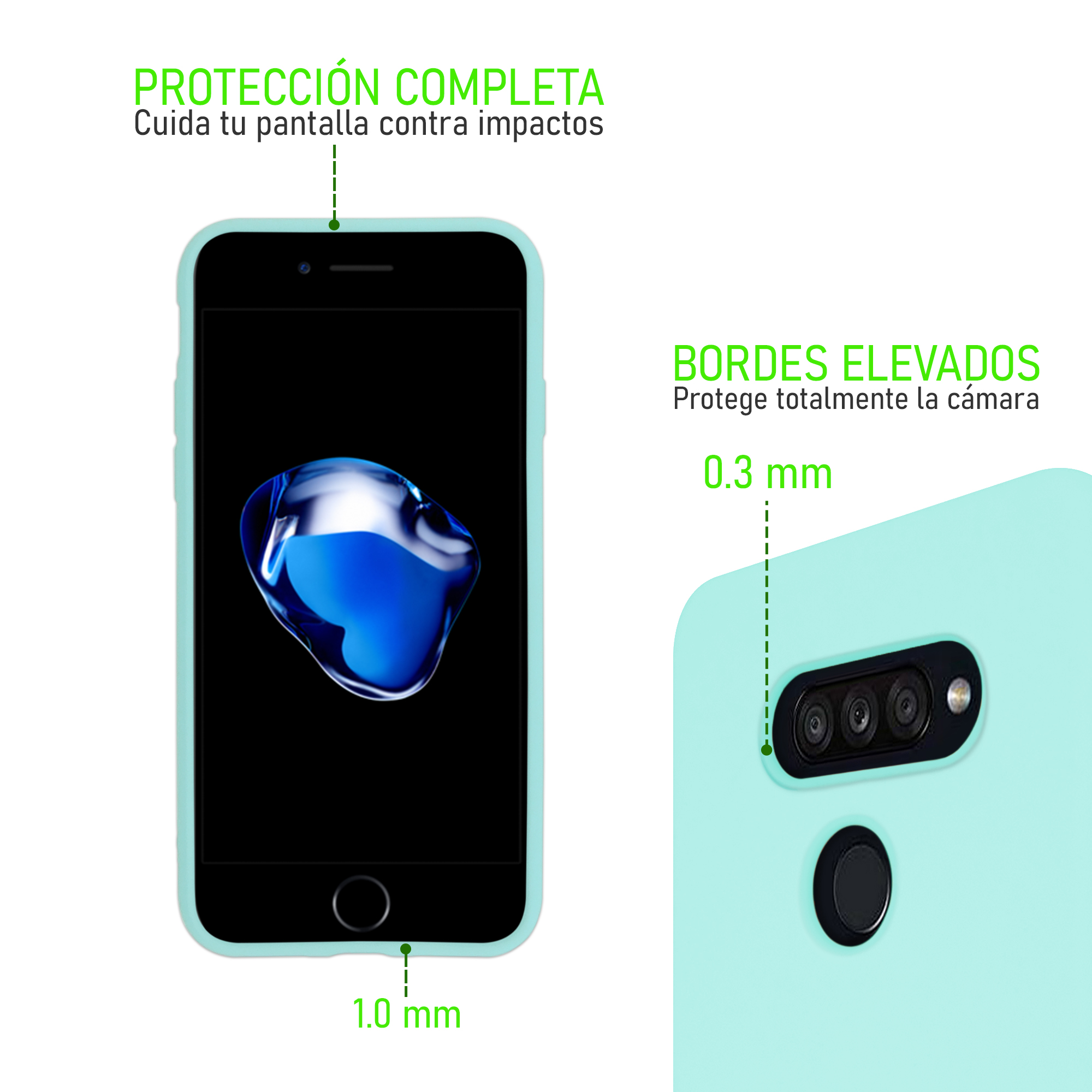 Foto 3 pulgar | Funda Molan Cano Silicon Case Menta Para Moto G54