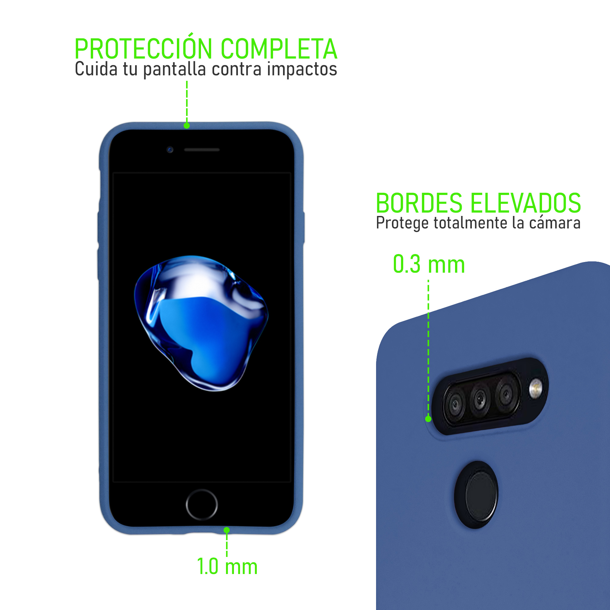 Foto 3 pulgar | Funda Molan Cano Silicon Case Azul Para Honor X7b