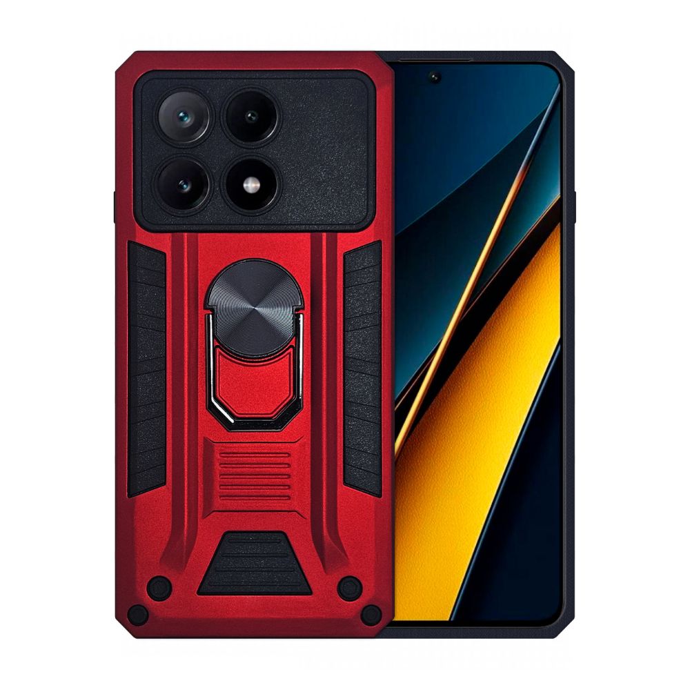 Foto 2 pulgar | Funda Uso Rudo con Anillo para Xiaomi Poco X6 Pro Rojo