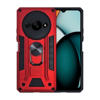 Foto 1 | Funda Uso Rudo con Anillo Metálico Giratorio 360° para Redmi A3 Rojo