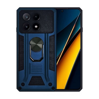 Foto 1 | Funda Uso Rudo con Anillo para Xiaomi Poco X6 Pro Azul Marino