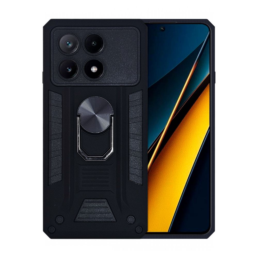 Funda Uso Rudo con Anillo para Xiaomi Poco X6 Pro Negro