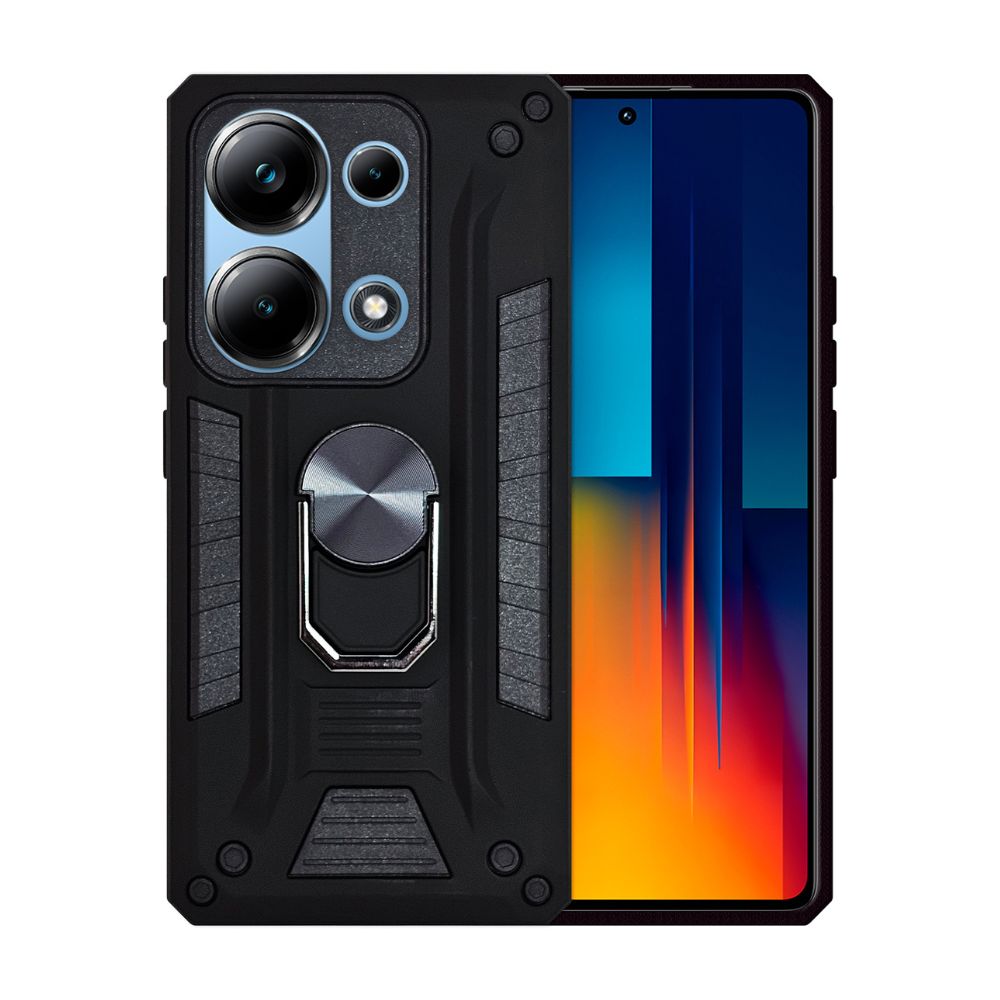 Foto 1 | Funda Uso Rudo con Anillo para Xiaomi Poco M6 Pro Negro