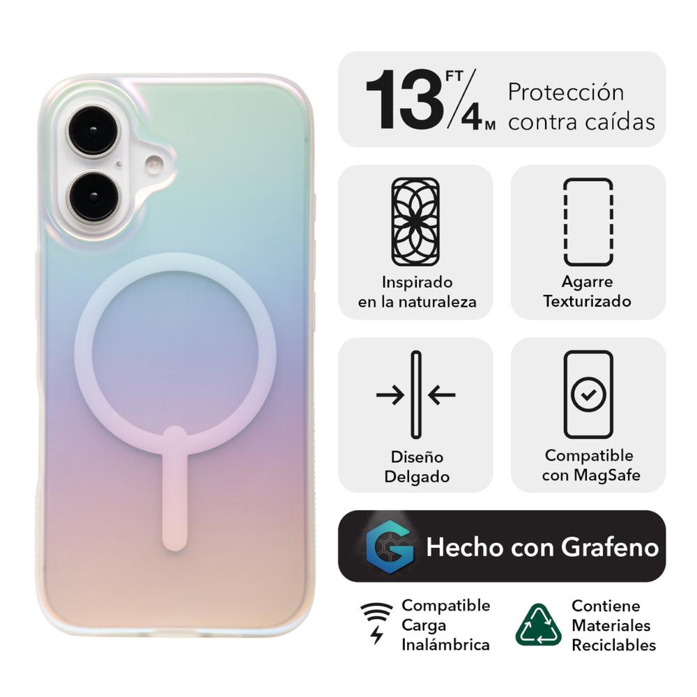 Foto 3 pulgar | Funda Zagg Milan Tornasol Con Magsafe Para Iphone 16 Plus