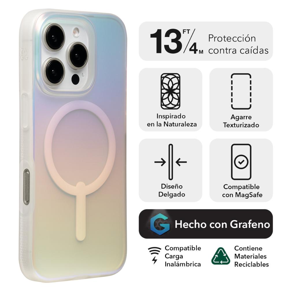 Foto 4 | Funda Zagg Milan Tornasol Con Magsafe Para Iphone 16 Pro