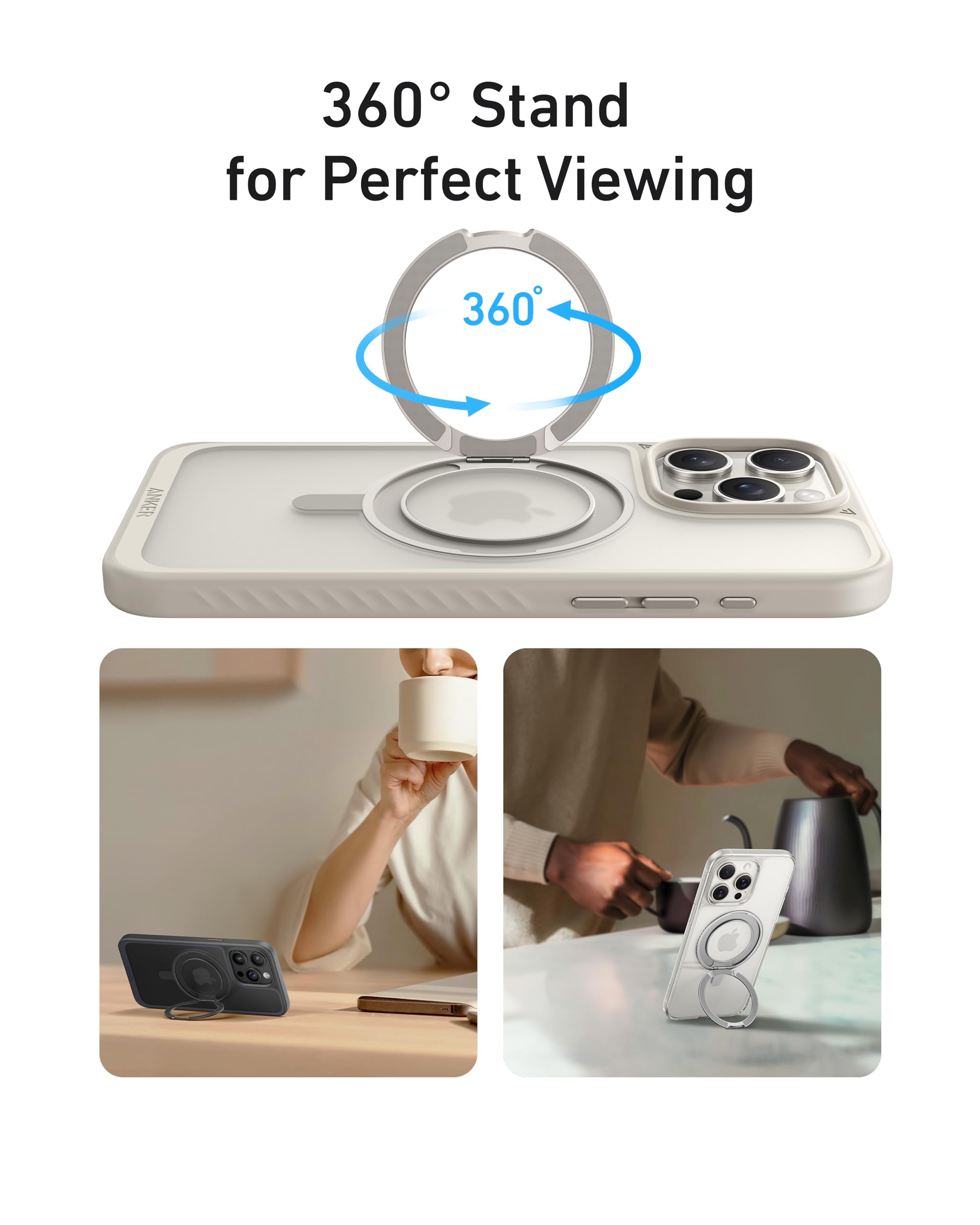 Foto 2 | Funda Para Teléfono Anker Ultra Magnetic Con Soporte Anular De 360° Para Iphone 15 Pro - Venta Internacional.