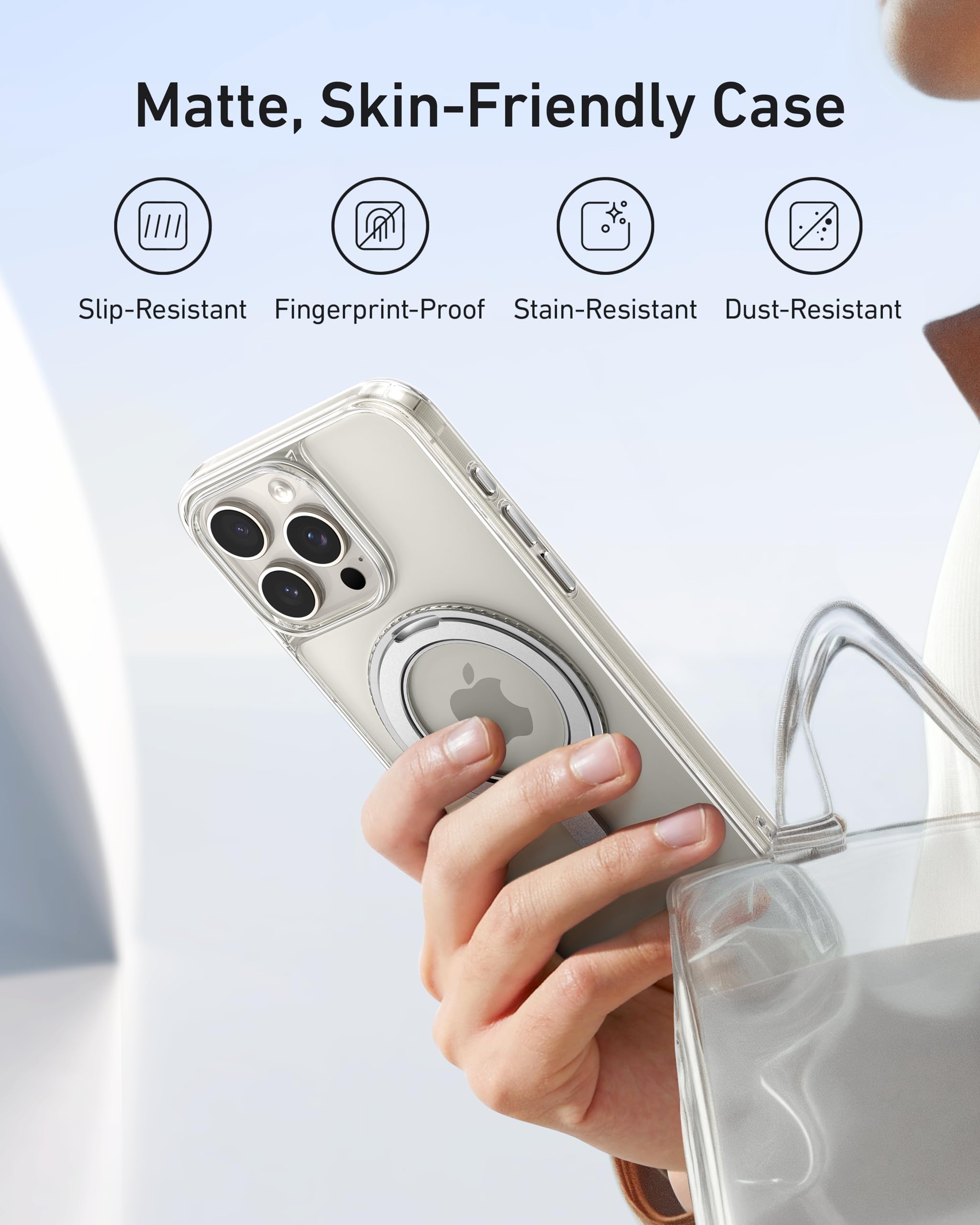 Foto 6 pulgar | Funda Para Teléfono Anker Ultra Magnetic Con Soporte Anular De 360° Para Iphone 15 Pro - Venta Internacional.