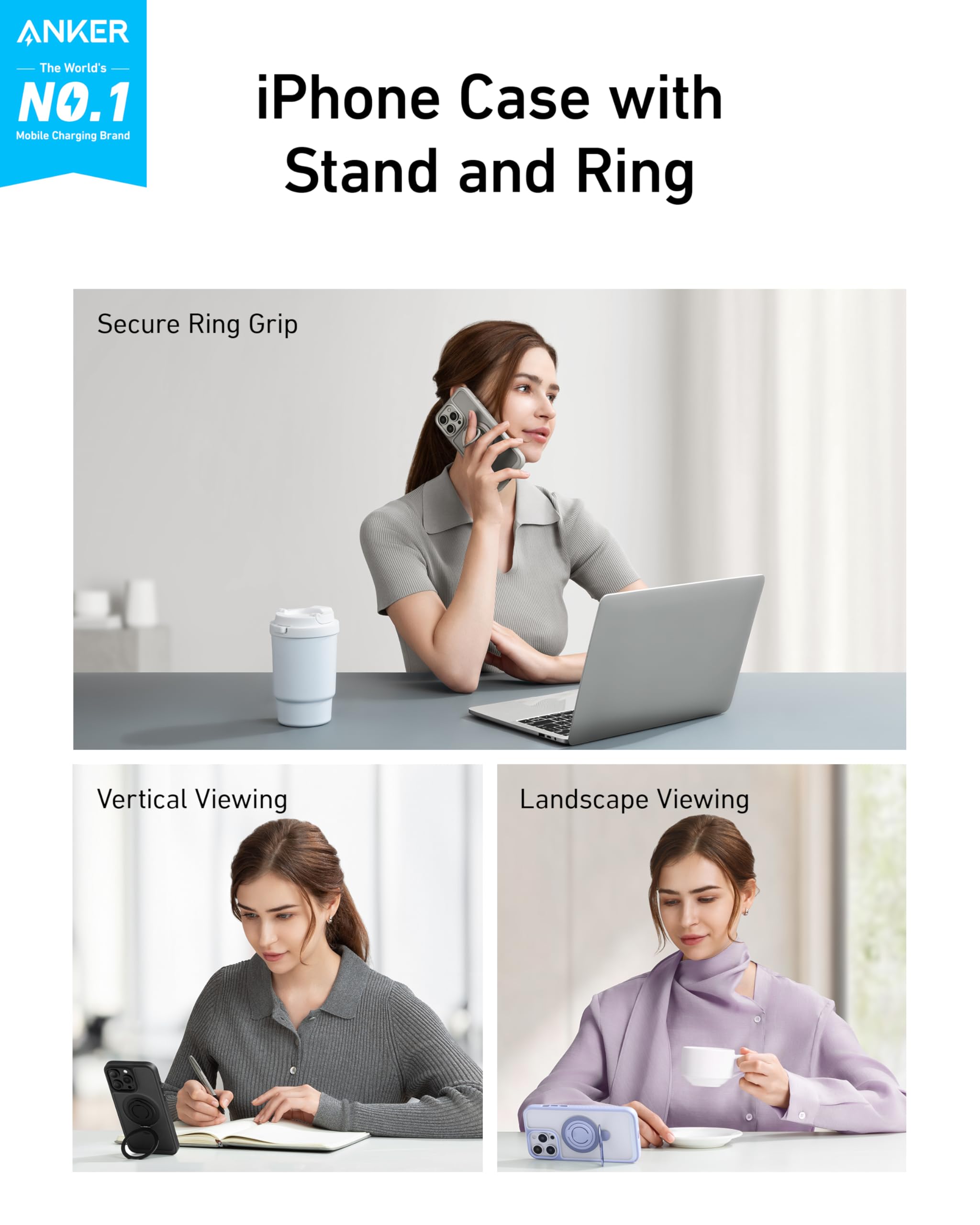 Foto 2 | Funda De Teléfono Anker Maggo Magnética Con Soporte Para Iphone 15 Pro Max - Venta Internacional.