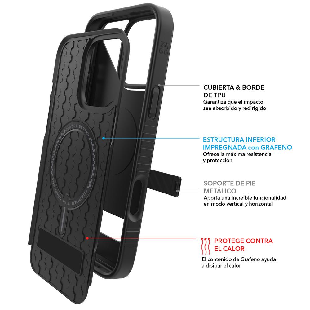 Foto 5 pulgar | Funda Zagg Denali Con Soporte Y Magsafe Para Iphone 16 Pro Max