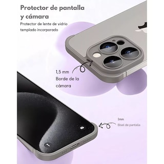 Foto 6 | Protector Lente Camara Bumper Silicona Para Iphone 15 Plus / Titanio Natural