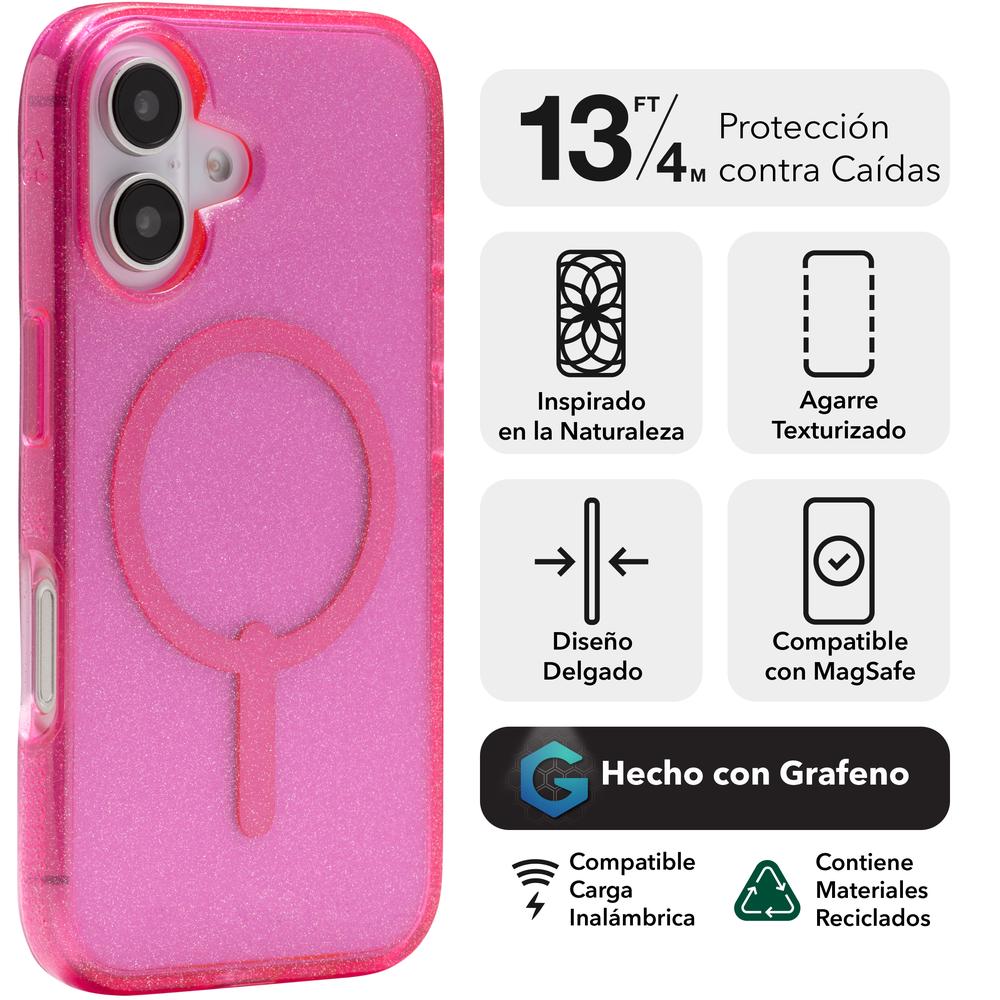 Foto 2 | Funda Zagg Milan Snap Glitter Para Iphone 16 Plus