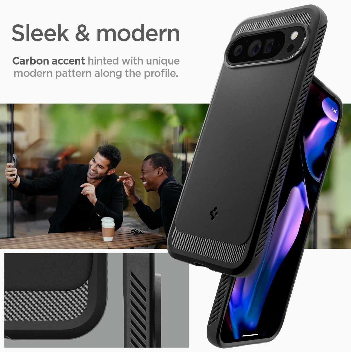 Foto 4 pulgar | Funda Spigen Rugged Armor Para Pixel 9 Pro Xl (2024), Color Negro - Venta Internacional.